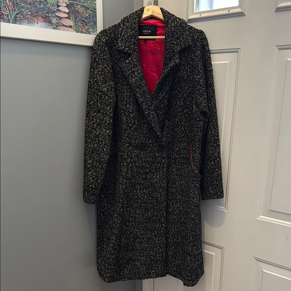 Torrid Black and gray Trench Coat